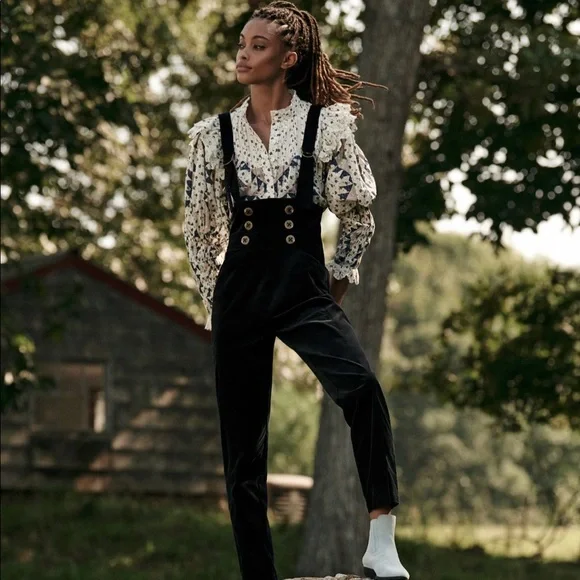 ANTHROPOLOGIE BUTTONED PINAFORE JUMPSUIT—SIZE 4—BRAND NEW WITH TAGS - Picture 5 of 5